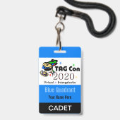 LABEL CON 2020 - Blauw kwadrant - Cadet Badge (Achterkant met lanyard)