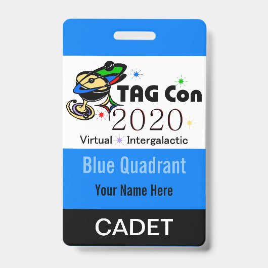 LABEL CON 2020 - Blauw kwadrant - Cadet Badge (Voorzijde)