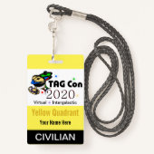 LABEL CON 2020 - Geel kwadrant - Burgerbadge Badge (Achterkant met draagriem)