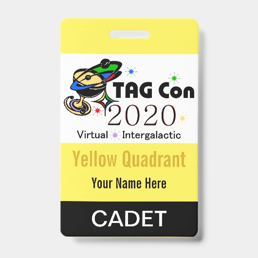 LABEL CON 2020 - Geel kwadrant - Cadet Badge (Voorzijde)