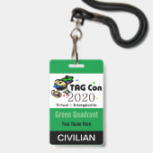 LABEL CON 2020 - Groen kwadrant - Burgerbadge Badge (Achterkant met lanyard)