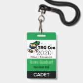 LABEL CON 2020 - Groen kwadrant - Cadet Badge (Voorzijde met lanyard)