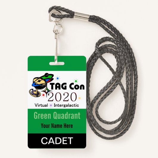 LABEL CON 2020 - Groen kwadrant - Cadet Badge (Voorkant met draagriem)