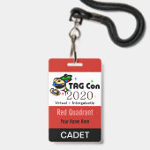 LABEL CON 2020 - Rood kwadrant - Cadet Badge (Voorzijde met lanyard)