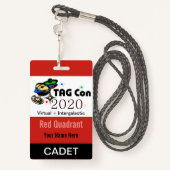 LABEL CON 2020 - Rood kwadrant - Cadet Badge (Achterkant met draagriem)