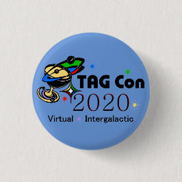LABEL Con 2020 - Virtual Intergalactic BLUE QUADRA Ronde Button 3,2 Cm