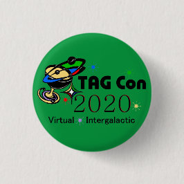 LABEL Con 2020 - Virtual Intergalactic GREEN QUADR Ronde Button 3,2 Cm