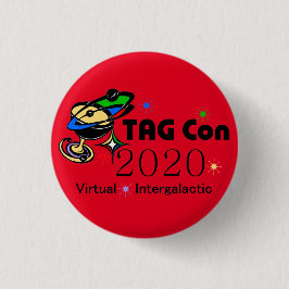 LABEL Con 2020 - Virtual Intergalactic RED QUADRAN Ronde Button 3,2 Cm
