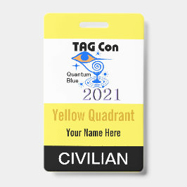LABEL CON 2021 - Geel kwadrant - Burgerbadge Badge