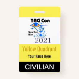 LABEL CON 2021 - Geel kwadrant - Burgerbadge Badge