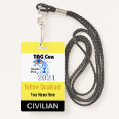 LABEL CON 2021 - Geel kwadrant - Burgerbadge Badge (Achterkant met draagriem)