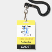 LABEL CON 2021 - Geel kwadrant - Cadet Badge (Voorzijde met lanyard)