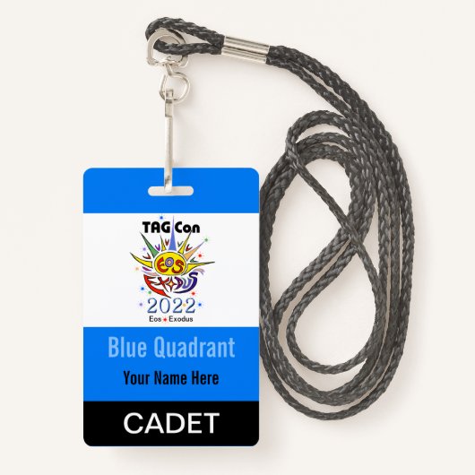 LABEL Con 2022 - Blue Quadrant - Cadet Badge (Voorkant met draagriem)
