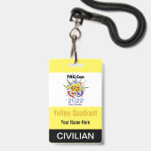 LABEL Con 2022 - Geel kwadrant - Civiele badge (Achterkant met lanyard)