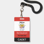 LABEL Con 2022 - Rood kwadrant - Kadetbadge Badge (Voorzijde met lanyard)