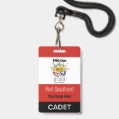 LABEL Con 2022 - Rood kwadrant - Kadetbadge Badge (Achterkant met lanyard)
