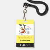 LABEL Con 2023 - Geel kwadrant - Kadetbadge Badge (Achterkant met koord)