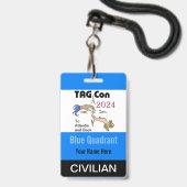 LABEL CON 2024 - Blauw kwadrant - Burgerbadge Badge (Achterkant met lanyard)