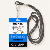 LABEL CON 2024 - Blauw kwadrant - Burgerbadge Badge (Achterkant met draagriem)