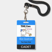 LABEL CON 2024 - Blauw kwadrant - Cadet Badge (Voorzijde met lanyard)