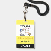 LABEL CON 2024 - Geel kwadrant - Cadet Badge (Voorzijde met lanyard)