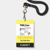 LABEL CON 2024 - Geel kwadrant - Cadet Badge (Achterkant met lanyard)