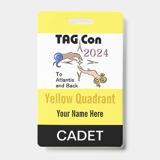 LABEL CON 2024 - Geel kwadrant - Cadet Badge (Voorzijde)