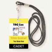 LABEL CON 2024 - Geel kwadrant - Cadet Badge (Achterkant met draagriem)