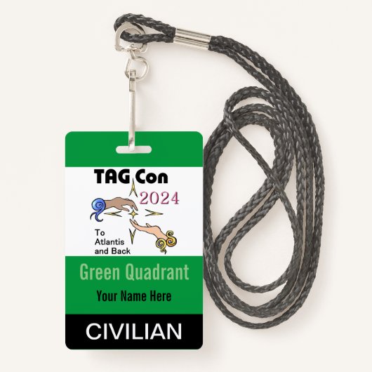 LABEL CON 2024 - Groen kwadrant - Burgerbadge Badge (Voorkant met draagriem)