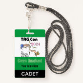 LABEL CON 2024 - Groen kwadrant - Cadet Badge (Achterkant met draagriem)