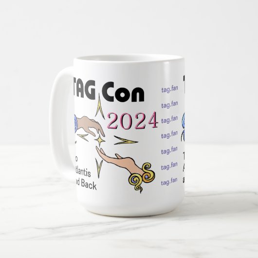 LABEL Con 2024 naar Atlantis en terug - Classic Mo Koffiemok (Voorkant links)
