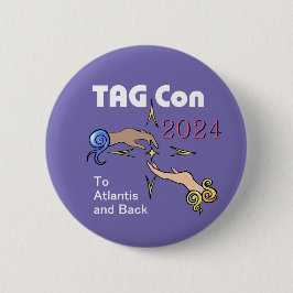 LABEL CON 2024 - Naar Atlantis en terug PAARSE But Ronde Button 5,7 Cm