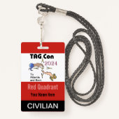 LABEL CON 2024 - Rood kwadrant - Burgerbadge Badge (Achterkant met draagriem)