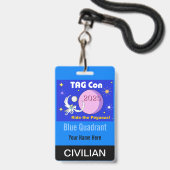 LABEL CON 2025 - Blauw Kwadrant - Burgerbadge Badge (Front with Lanyard)