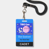 LABEL CON 2025 - Blauw Kwadrant - Cadet Badge (Front with Lanyard)