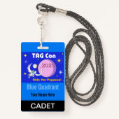 LABEL CON 2025 - Blauw Kwadrant - Cadet Badge (Achterkant met draagriem)