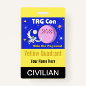 LABEL CON 2025 - Geel Kwadrant - Burgerbadge Badge (Voorkant)