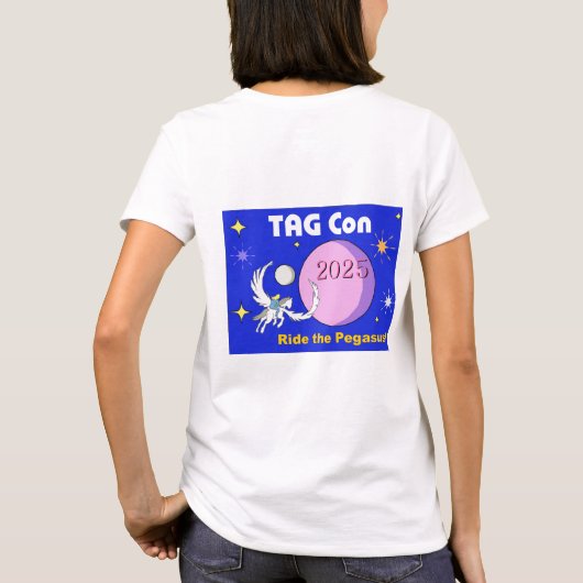 LABEL Con 2025 Rijd met het Pegasus Convention T-s T-shirt (Achterkant)