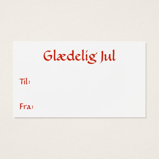 Label Deense vlag Visitekaartjes (Achterkant)