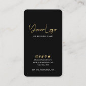 Label - Dell Social Media Black & Gold QR-Visiteka (Achterkant)