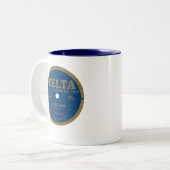 label Delta Records Tweekleurige Koffiemok (Voorkant links)