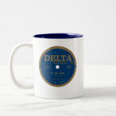 label Delta Records Tweekleurige Koffiemok (Links)