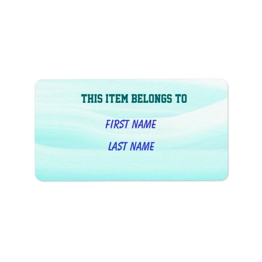 Label "Dit object behoort tot" (Voorkant)