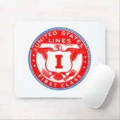 Label eerste klasse Verenigde Staten Muismat (Met muis)
