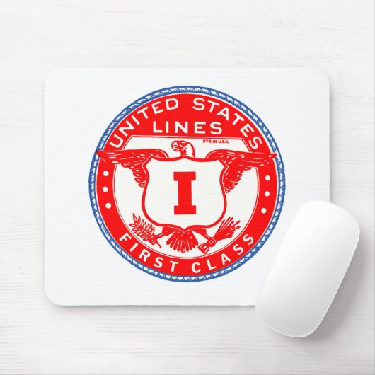 Label eerste klasse Verenigde Staten Muismat (Met muis)