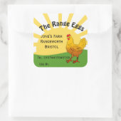 Label eierdoos voor vrije uitloop kippen op boerde (Tas)