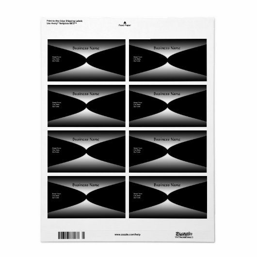 Label Elegant Grijs Zilver Zwart (Full Sheet)