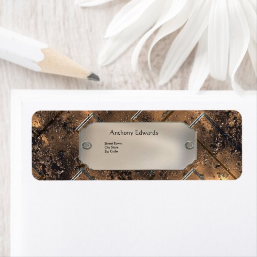 Label Elegant Persoonlijk Bedrijf Rusty Metal 2 (Insitu)