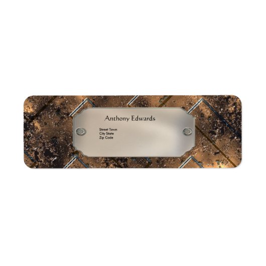 Label Elegant Persoonlijk Zakelijk Roestig Metaal  (Voorkant)