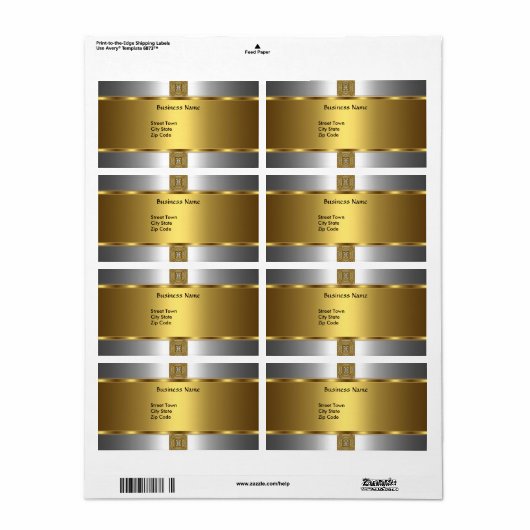 Label Elegant Zilver Goud Jewel (Full Sheet)
